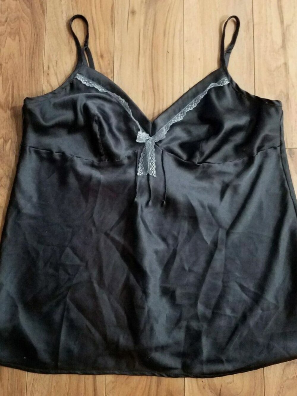 Victoria's Secret Angels Size Large Dark Gray Lingerie Lace Sexy Cute Bow